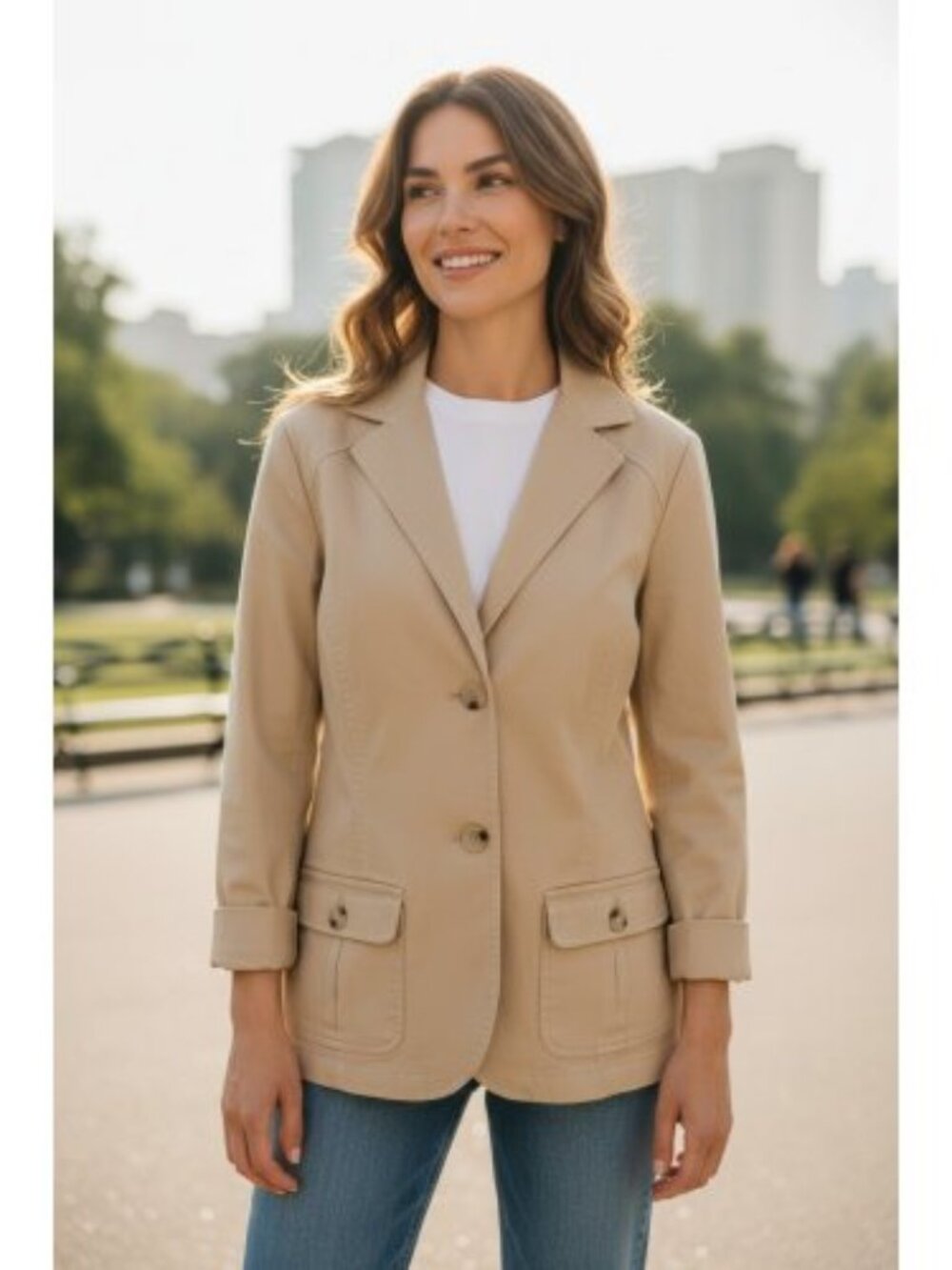 Tan Blazer Jacket Ladies XLarge